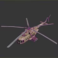 Sand Colored Transport Helicopter Model With Large Rotors And Detailed Design