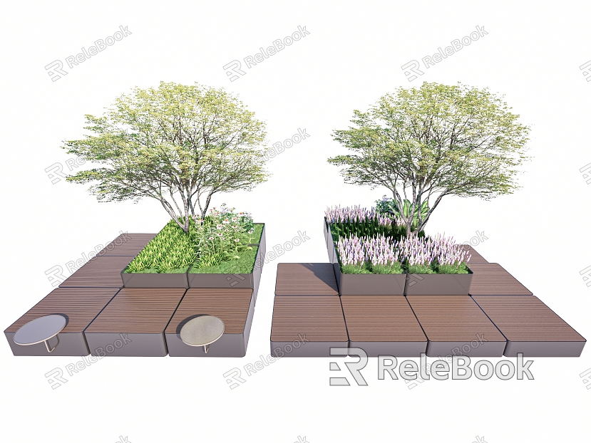 Outdoor landscape seat stool landscape seat mobile flower box model