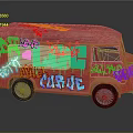 Pink Truck With Colorful Graffiti Art Love Curse And Vibrant Designs