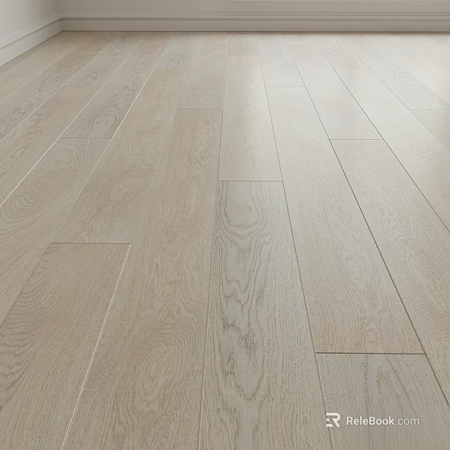 Light Colored Wooden Floor Planks With Natural Oak Grain Texture 3d model