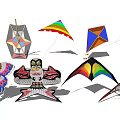 Colorful Kites With Diverse Shapes And Patterns For Outdoor Activities