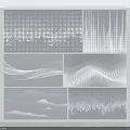 Modern Wall Panels With Various Textures Dot Patterns Geometric Designs Wavy Lines And Gray Tones 3d model