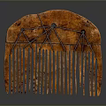 Wooden Comb With Arched Top And Crossed Metal Wire Decoration For Daily Use