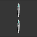 Two Gray Sci Fi Weapons With Blue Illuminated Accents And Futuristic Design 3d model