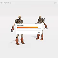 Game Movie Skeleton Characters With Mechanical Armor And Orange Boots