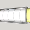 Cylindrical Storage Tank With Metal Frame White And Yellow Exterior For Industrial Use