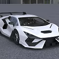 White Sports Car With Modern Aerodynamic Design Sharp Front Face Black Accents And Rear Spoiler