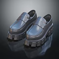 Black Leather Loafers With Thick Sole Modern Stylish Design For Fashionable Look