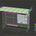 Bridgeport Bus Shelter With Roof Map Board Information Panel And Trash Can