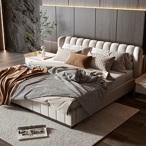 Double bed 3d model