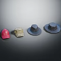 Different Styles Of Hats With Red Camo And Dark Colors For Fashion