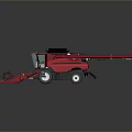 Red Combine Harvester Agricultural Machinery With Front Cutting Header And Large Wheels