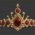 High Quality Gold Plated Hardware Tool Adorned With Red Gemstones And Diamonds