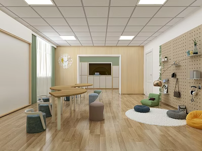 modern classroom psychological group classroom 3d model