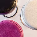 Set Of Modern Upholstered Stools With Colorful Round Seats And Metal Legs