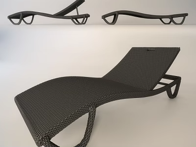 Modern Woven Lounge Chair Design With Ergonomic Frame And Black Finish 3d model