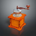 Modern Electronic Coffee Grinder With Wooden Base And Metal Grinding Components