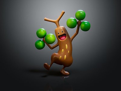 Modern game character Pokemon Soodo wood tree 3d model