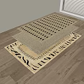 Stacked Square Rugs With Different Patterns And Beige Natural Material Design 3d model
