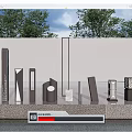 Modern lawn lamp landscape lamp landscape lamp combination 3d model