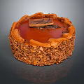 Delicious Elegant Chocolate Cake with Orange Cream Swirls and Chocolate Shavings