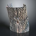 Natural Wooden Stump Decorative Vase With Bark Texture And Crafted Design