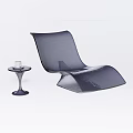 Modern Sleek Lounge Chair With Acrylic Design And Side Table With Candle