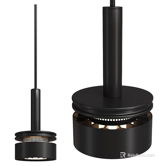 Black Modern Pendant Light With Minimalist Metal Structure And Stylish Design 3d model 