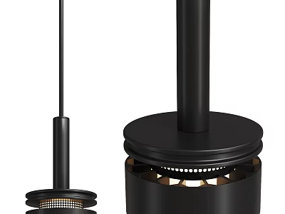 Black Modern Pendant Light With Minimalist Metal Structure And Stylish Design 3d model