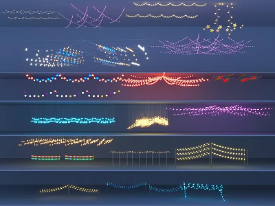 Colorful Decorative Lights With Various Styles And Colors For Festive Home Decoration 3d model