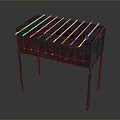 Outdoor Sturdy Metal Grill With Grates And Supportive Legs For Home Use