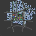 Urban Aerial View Planning Featuring High Rise Buildings Green Areas and Road Layouts