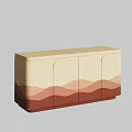 Modern Entryway Cabinet Sideboard With Beige Brown Wavy Patterns And Minimalist Design 3d model