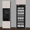 Modern Built in Kitchen Appliances Haier Oven And Cabinet With Blue Lighting