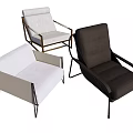 Modern Accent Chairs in White Beige Dark Brown with Metal Frame and Sleek Contemporary Design