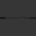 Blue Compound Bow With Bowstring And Mechanical Components On Gray Background