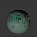 Cartoon Forest Scene With Broken Robot Leaning On Tree Trunk Fallen Arm And Green Grass