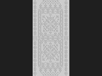 Intricate Decorative Fabric Component With Symmetric Geometric And Floral Patterns 3d model