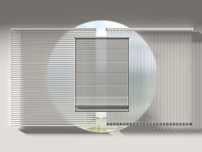 Modern Window Curtains With Adjustable Slats For Light Filtering Home Interior Design 3d model