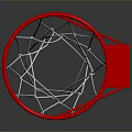 Basketball Hoop With Red Rim White Net And Red Backboard Design