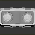 White Ventilation Device Featuring Dual Circular Fans Gray Panel And Base Structure