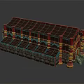 Traditional Chinese Architecture With Red Curved Roof Colorful Pillars And Ornate Decorations