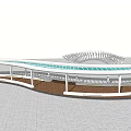 Modern Pergola Design With White Frame And Glass Canopy On Stone Pavement
