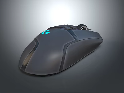 Ergonomic Gaming Mouse With Blue LED Lights And High Precision Sensor Design 3d model
