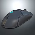 Ergonomic Gaming Mouse With Blue LED Lights And High Precision Sensor Design 3d model