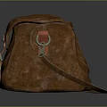 Brown Leather Fashion Bag With Red Straps And Metal Buckles Design