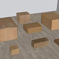 Modern Carton Paper Case Packing Box Express Box Cardboard Box Cardboard Box 3d model