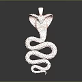 Rose Gold Snake Pendant With Coiled Body And Raised Head Design