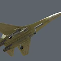 Yellow Fighter Jet Side View With P-42 Marking Red Emblem And Cockpit Design