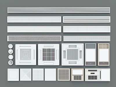 Modern air outlet central air conditioning pipe machine aluminum alloy louver outlet return port delivery port through port bath top suction air conditioner model